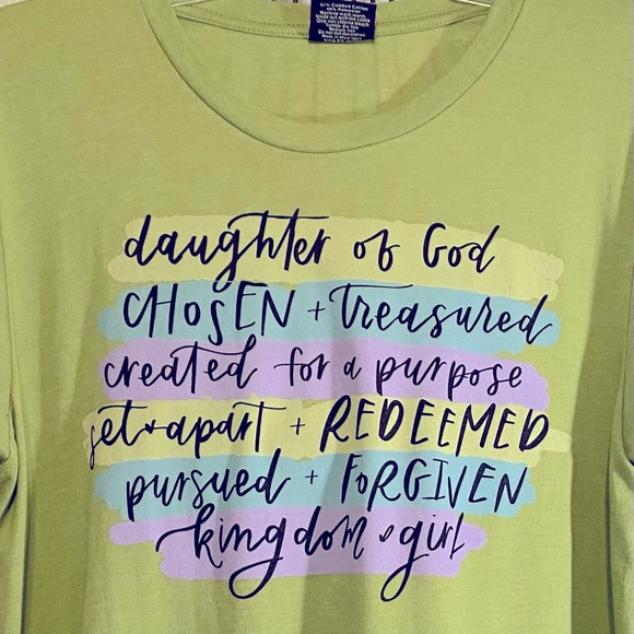 DAUGHTER BLESSING T Shirt Size L Green by LOVE FAITH - Picture 1 of 6